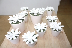Crassulas, 2013, 3D printed nylon plastic, floral foam, ceramic pot